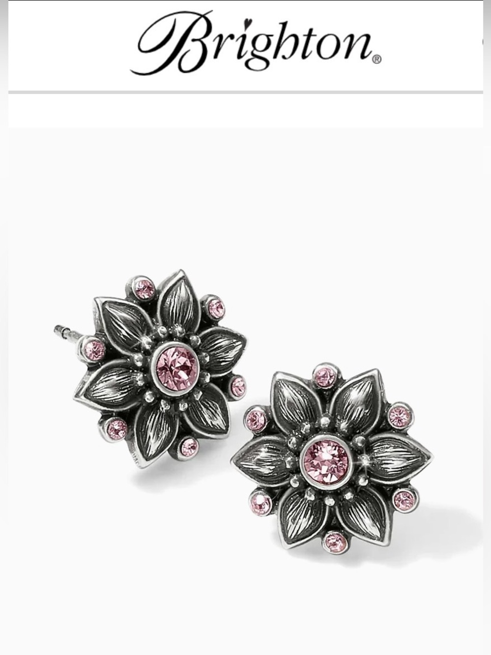 🆕🌸 NWT Brighton ‘CORA’ SWAROVSKI CRYSTAL SLVR Earrings!